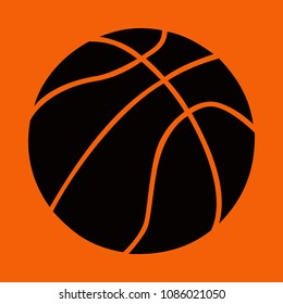 Basketball ball vector design logo mark brand black orange background