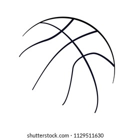 Basketball ball vector design logo brand black only lines sketch