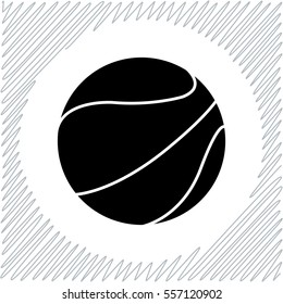 Basketball ball vector icon - black  illustration