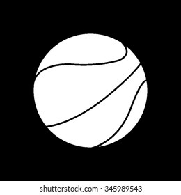 basketball ball vector icon isolated on black