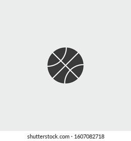 basketball ball vector icon on gray backgroud