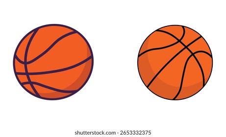 Conjunto de ícones de vetor de bola de basquete. Vetor de silhueta isolado da bola de basquete. ilustração do vetor do basquete.
