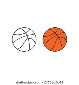 Una Ilustración vectorial de baloncesto con líneas limpias y detalles de panel realistas. Estilo plano minimalista y moderno, perfecto para gráficas deportivas, App, Sitios web, carteles, redes sociales y diseños digitales.