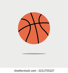 Basketball Ball Vektorgrafik, flaches Design von Sportmaterial.