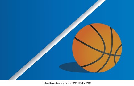 basketball ball, vector illustration of basketball ball on basketball court