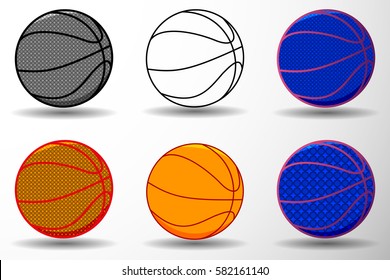 basketball ball vector illustration - set