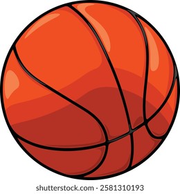 Basketball ball vector illustration. Team sports game rubber accessory. 