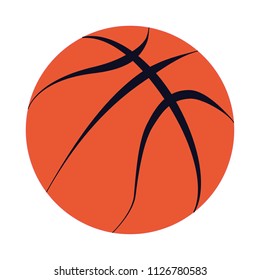 Basketball ball vector isolated design logo mark black fat lines orange white