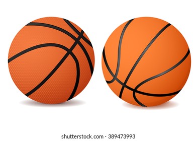 Basketball ball.  Vector isolated on white background. Illustration.