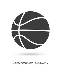 Basketball ball Vector isolated on white background. Flat vector illustration in black. EPS 10