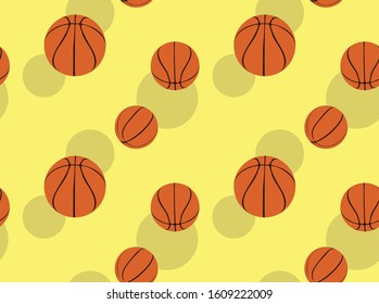 Basketball Ball Vector Seamless Background Wallpaper-01