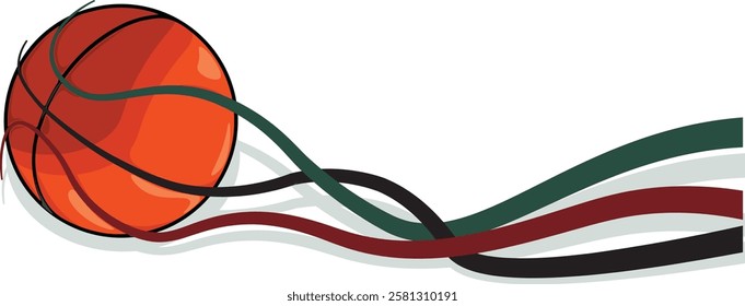 Basketball ball with wave line vector illustration. 