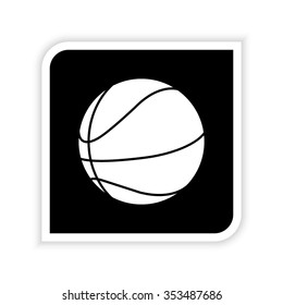 Basketball ball -  white vector icon
