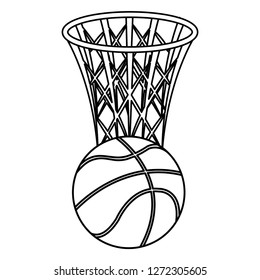 basketball balloon and basket sport