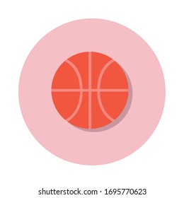 basketball balloon block and flat style vector illustration design