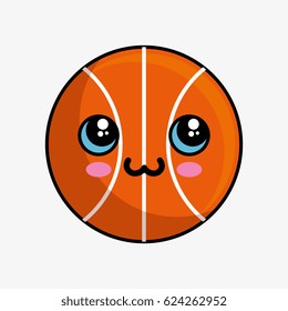 basketball balloon character kawaii