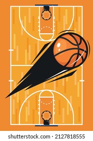 basketball balloon and court poster