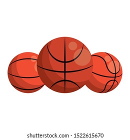 basketball balls icon over white background, vector illustration