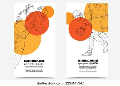 basketball banner set. sport vector illustration