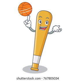 With basketball baseball bat character cartoon