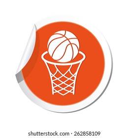 Basketball basket and ball sign icon.