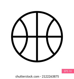 Basketball, basket ball vector icon in line style design for website design, app, ui, isolated on white background. Editable stroke. Eps 10 vector illustration.
