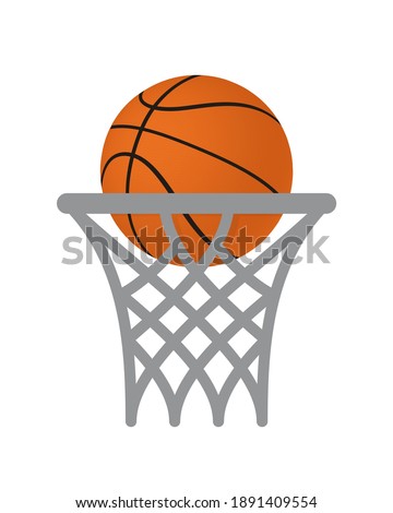 Basketball Basket and Ball Vector Icon. Isolated