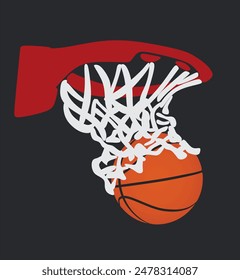 Basketball basket and ball. vector illustration