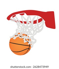 Basketball basket and ball. vector illustration