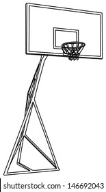 Basketball basket construction vector isolated on white background , play ground