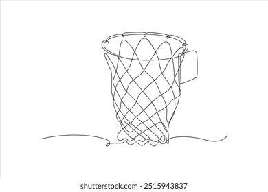 basketball basket continuous line vector illustration	
