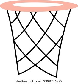 Basketball Basket Doodle Vector Illustration