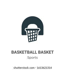 Basketball basket glyph icon vector on white background. Flat vector basketball basket icon symbol sign from modern sports collection for mobile concept and web apps design.