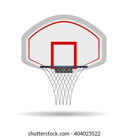 Basketball Basket, Basketball Hoop Isolated On White Background. Vector Illustration.