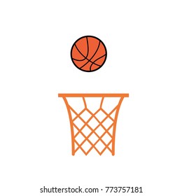 basketball and basket icon 