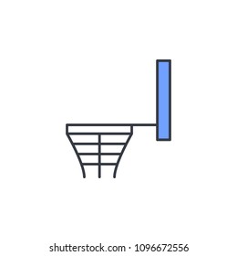 basketball basket icon. Element of web icon with one color for mobile concept and web apps. Thin line basketball basket icon can be used for web and mobile. Premium icon on white background