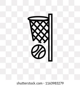 Basketball Basket vector icon isolated on transparent background, Basketball Basket logo concept