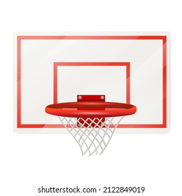 Basketball basket vector illustration. Basketball hoop and net isolated on white background