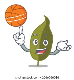 With basketball bay leaf character cartoon