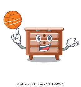 With basketball bidside table in shape cartoon wood