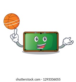 With basketball billiard table in shape of cartoon