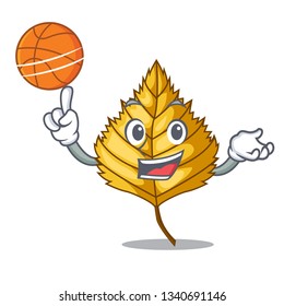 With basketball birch leaf in the mascot shape