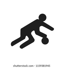 basketball black logo symbol on the white background simple man with ball