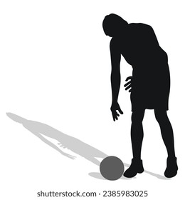 Basketball, black silhouette of an athlete basketball player with a ball