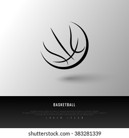 Basketball Black White Freehand Sketch Sparse Graphic Design Vector Illustration EPS10
