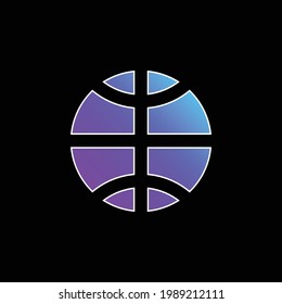 Icono de vector de gradiente azul de baloncesto