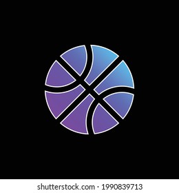 Basketball blue gradient vector icon