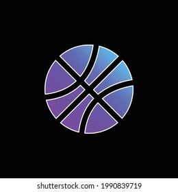 Icono de vector de gradiente azul de baloncesto