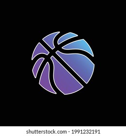 Icono de vector de gradiente azul de baloncesto