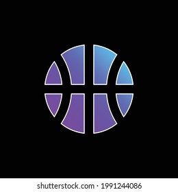 Icono de vector de gradiente azul de baloncesto